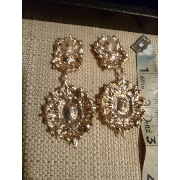 Jewelry - Glamorous Rose Gold Crystal Drop Dangle Earrings Statement Sparkle